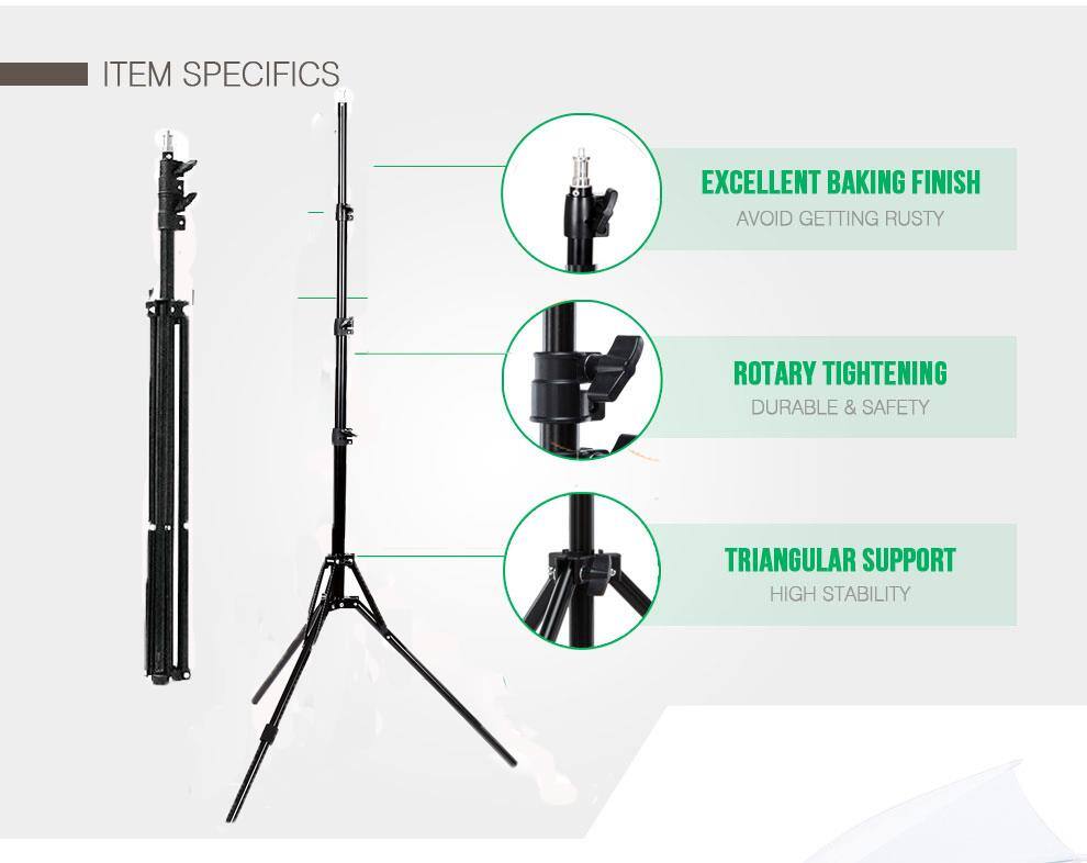 ITEM SPECIFICS  
- EXCELLENT BAKING FINISH  
  AVOID GETTING RUSTY  
- ROTARY TIGHTENING  
  DURABLE & SAFETY  
- TRIANGULAR SUPPORT  
  HIGH STABILITY