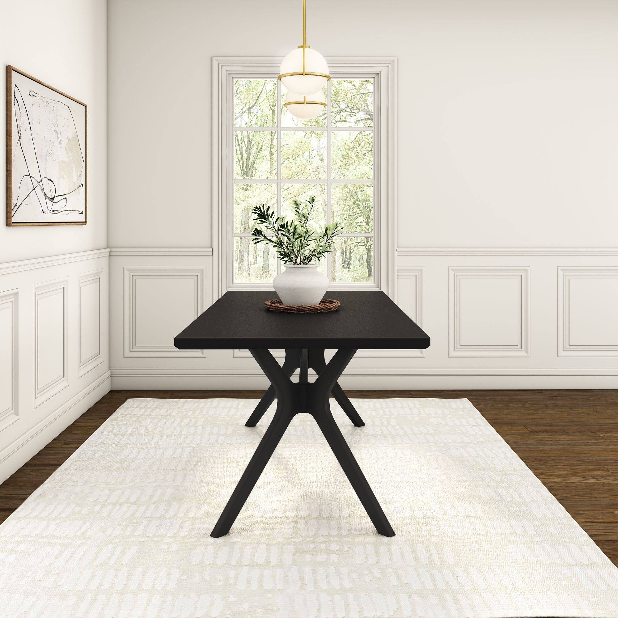 Alt View 4. Plank+Beam - Verso Rectangular Dining Table (72in / 1830mm), Black - Black.