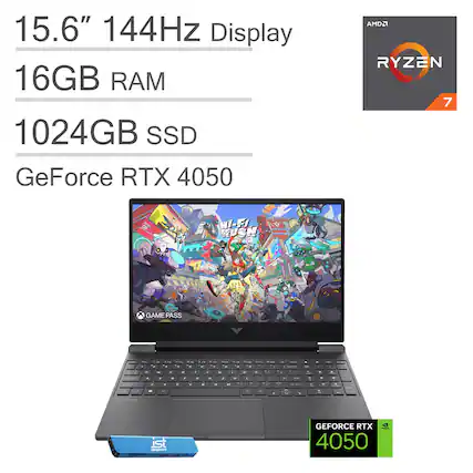 15.6" 144Hz Display
16GB RAM
1024GB SSD
GeForce RTX 4050
AMD Ryzen 7
HI-FI
GAME PASS