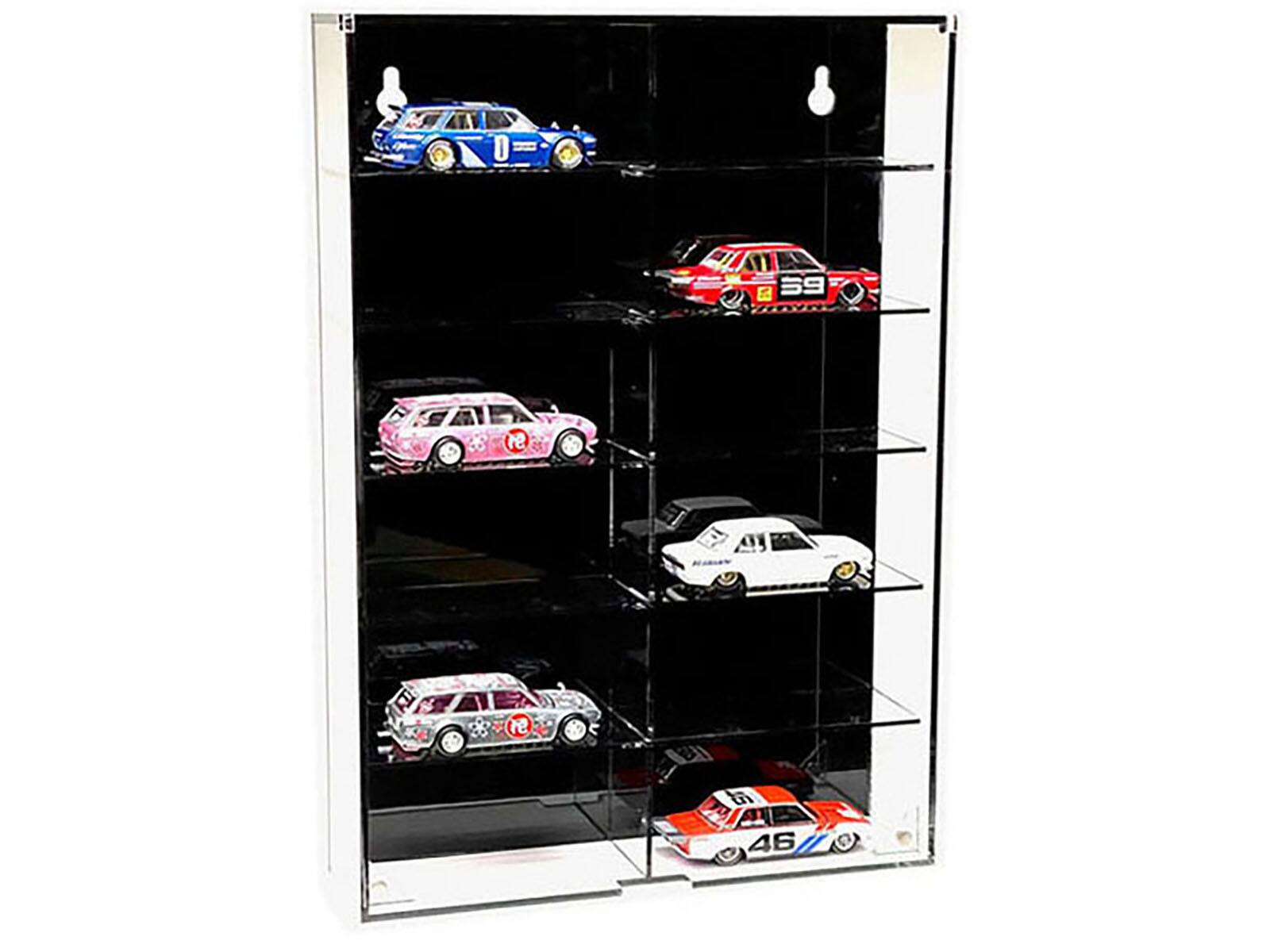 Alt View 1. Mijo Exclusives - Showcase 12 Car Display Case Wall Mount with Black Back Panel "Mijo Exclusives" for 1/64 Scale Models.