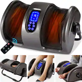 Best Choice Products - Foot Massager Machine, Therapeutic Reflexology Massager w/ High-Intensity Rollers - Gray