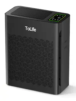 Tolife - TZ-K2 HEPA Air Purifier with PM2.5 Display Auto Mode and Timer - Black
