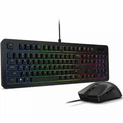Front. Lenovo - Lenovo Legion KM310 RGB Gaming Combo Keyboard and Mouse - US English - Membrane Cable Keyboard - English (US) - Black - Unknown.