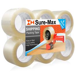 Sure-Max - 6-Rolls -Wide Packing Tape (3 x 110 yard/330-ft each) - Clear