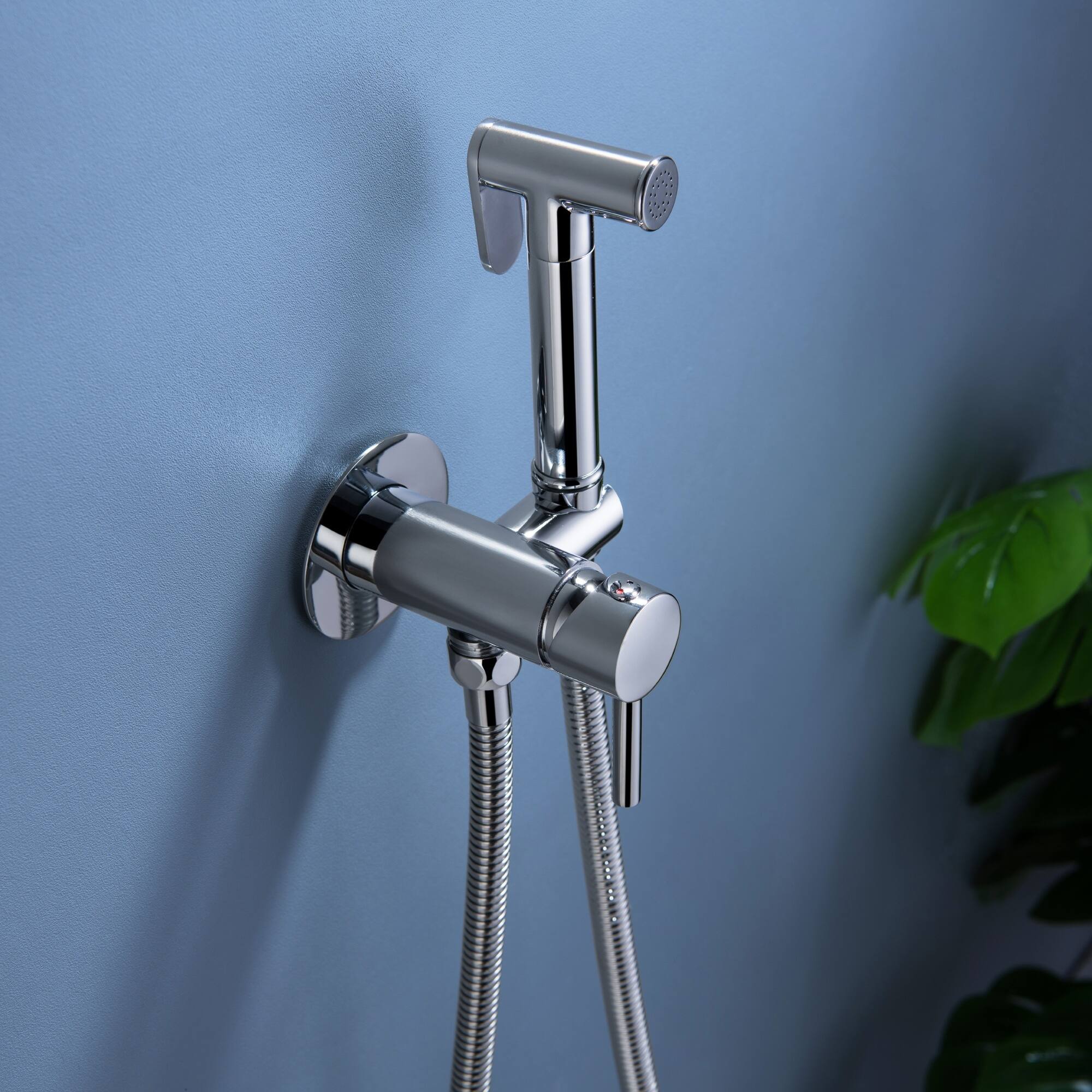 Alt View 2. Boyel Living - Chrome Solid Brass Bidet Sprayer Hot Cold Water with 48-Inch Hose - Chrome.