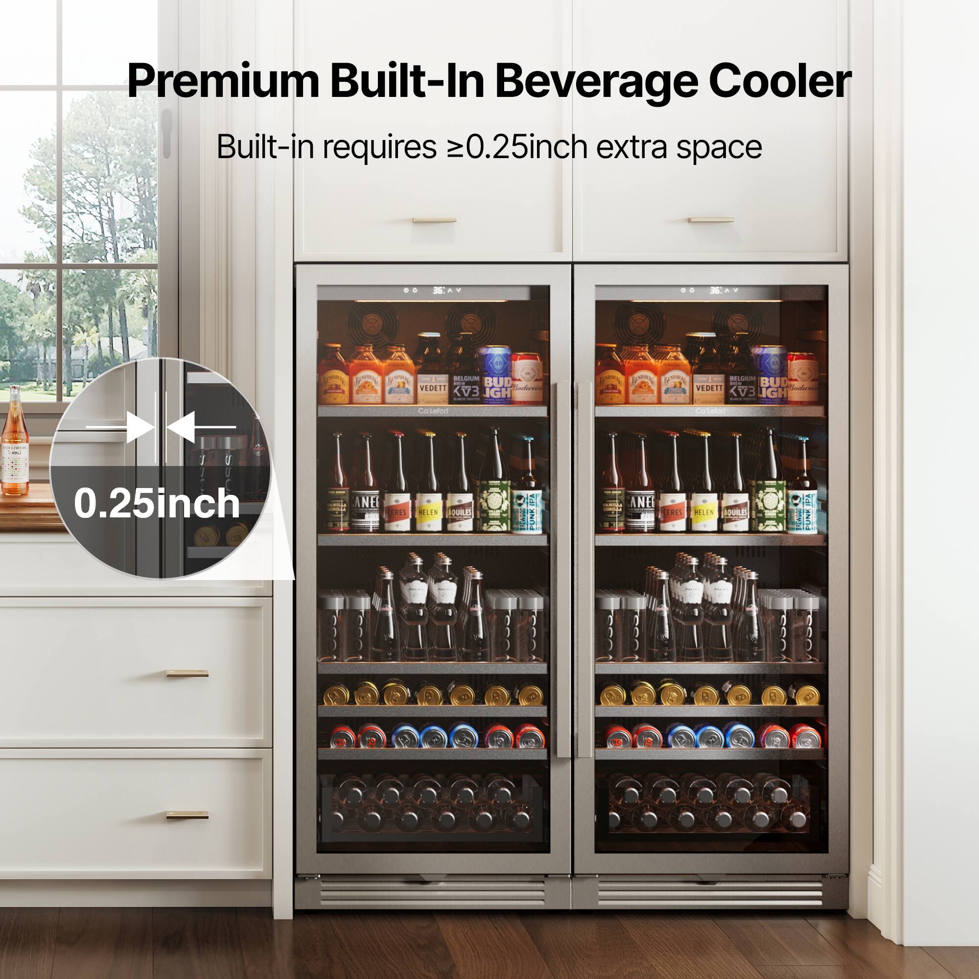Premium Built-In Beverage Cooler  
Built-in requires ≥0.25inch extra space