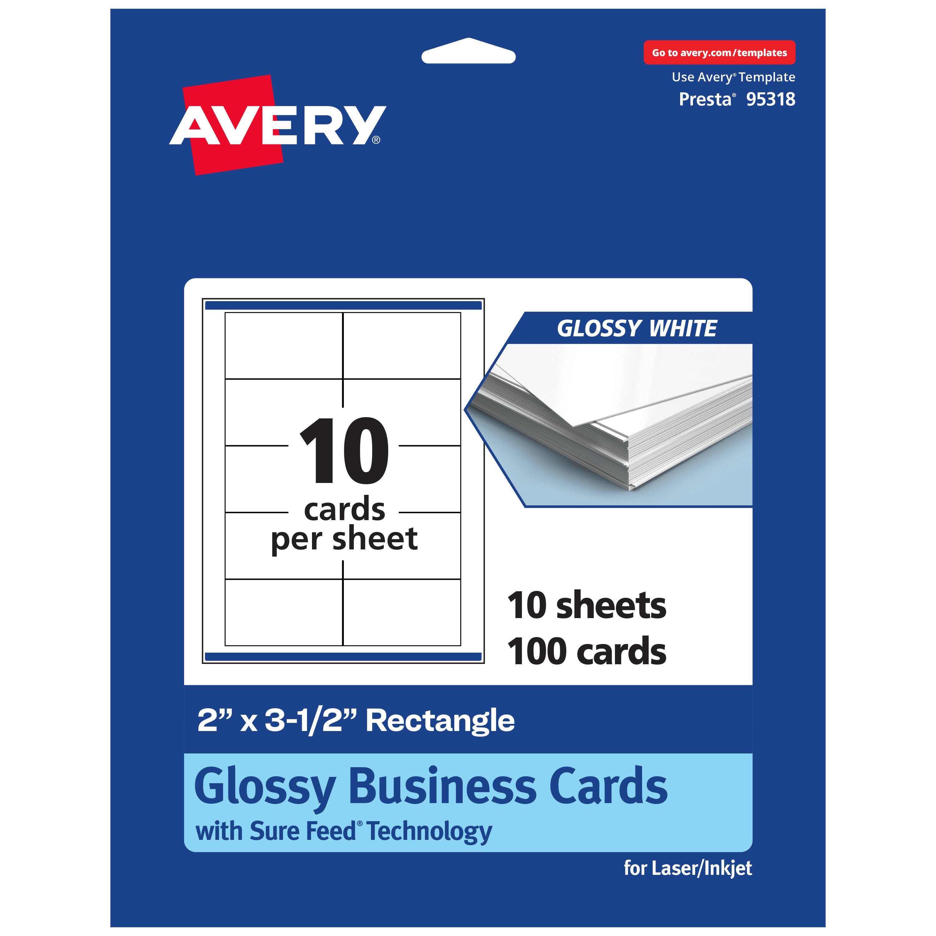"Avery - 2"" x 3-1/2"" Rectangle Business Cards, Glossy 100ct - White" price history on PriceWatchPro