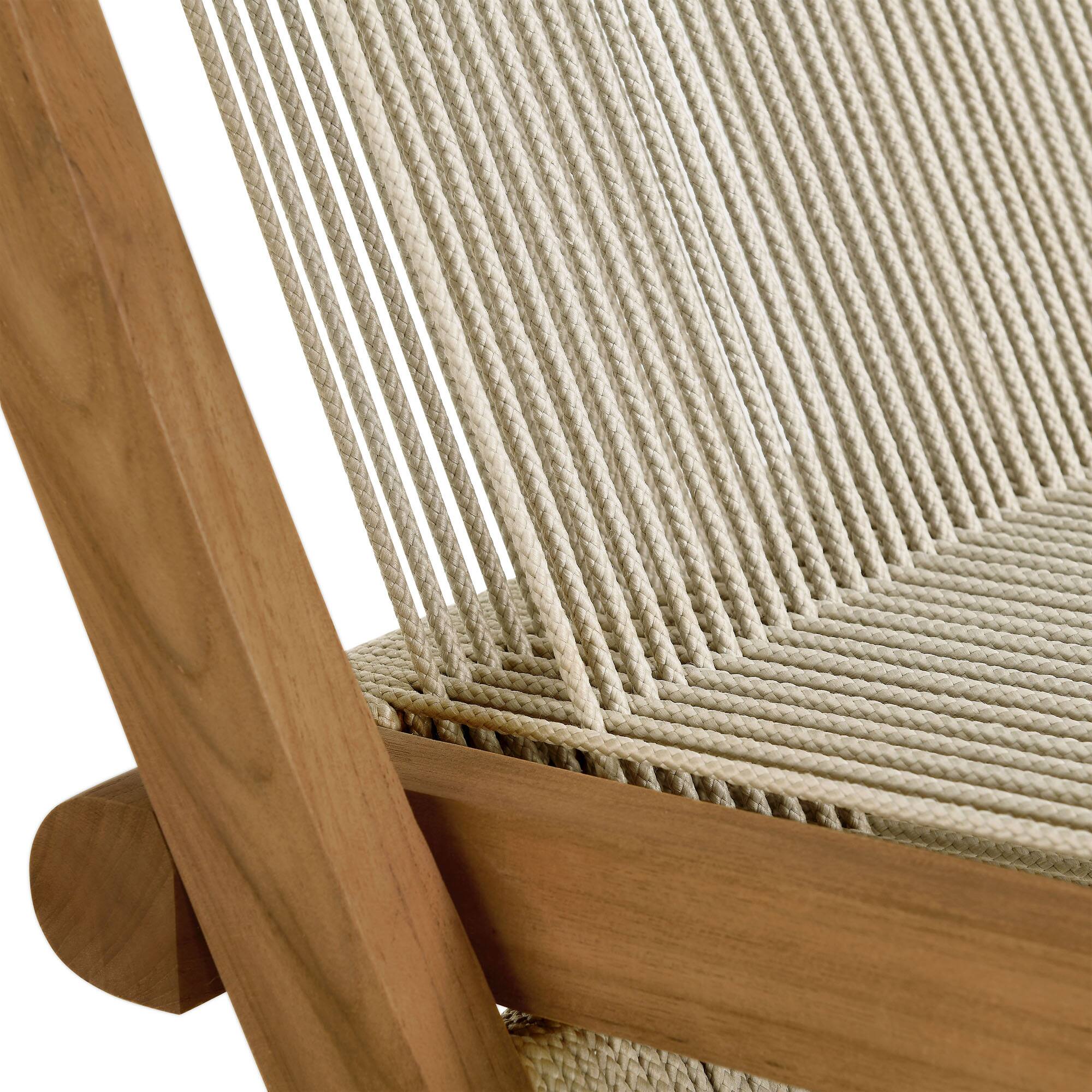 Alt View 8. Modway - Vienna Outdoor Patio Teak and Rope Folding Chairs Set of 4 by Modway - Natural Natural.