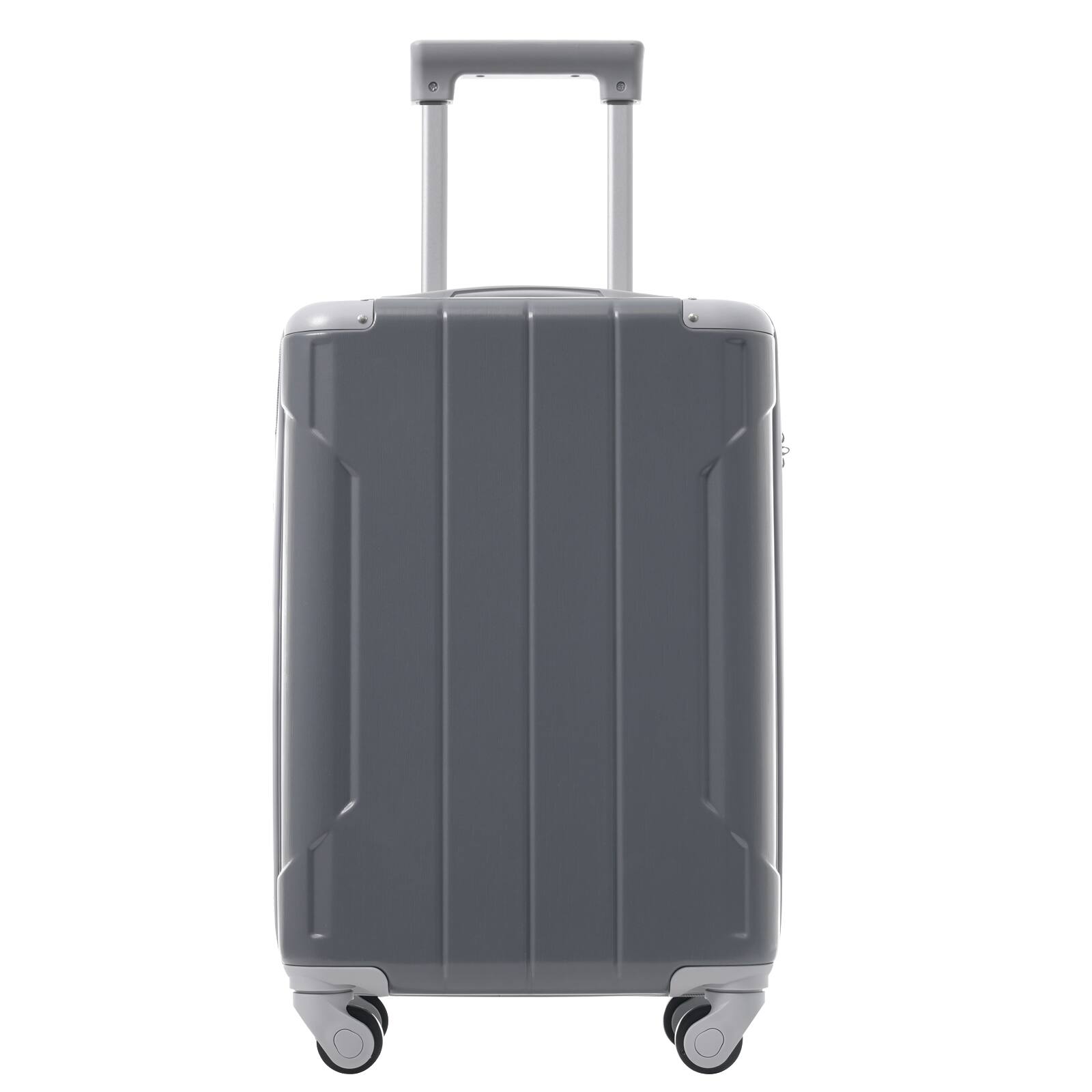 Angle. PexFix - 3-Piece Luggage Set with 20" Carry-On, Lightweight Hardshell ABS, Spinner Wheels, for Business & Weekend Travel - Cool Gray.
