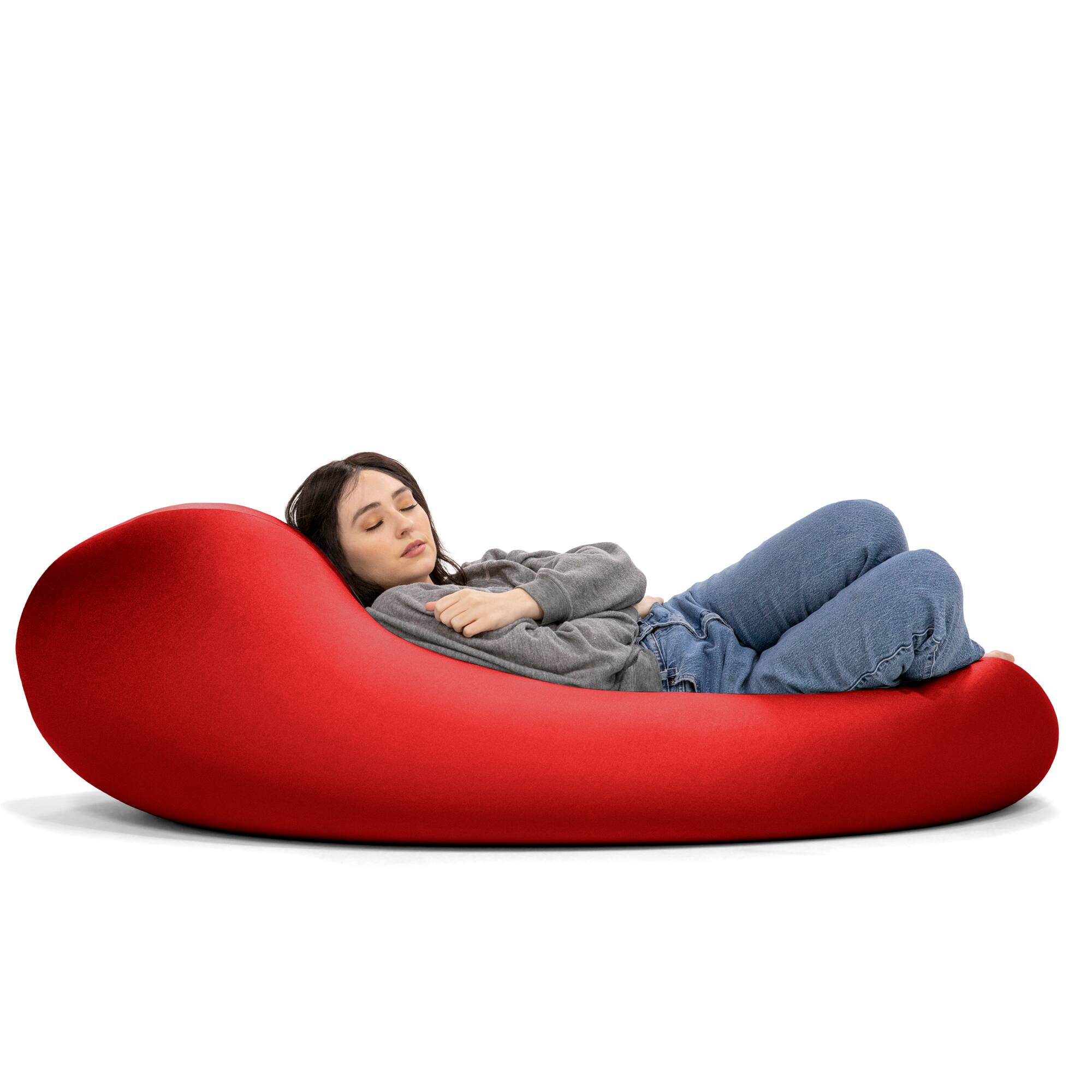 Angle. Jaxx - Nimbus Spandex Bean Bag Chair, Large, Cardinal - Cardinal.