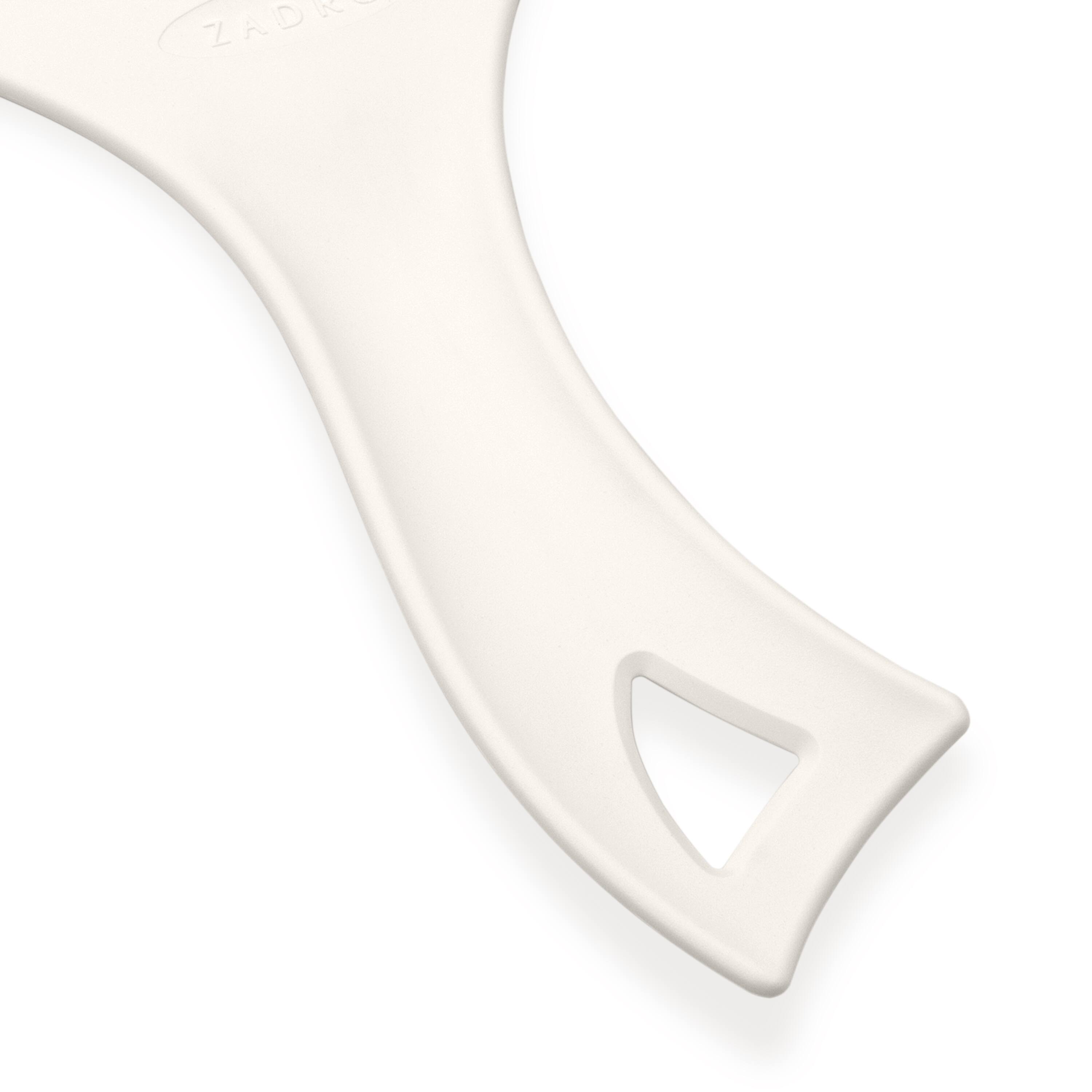 Alt View 2. Zadro - Large Teardrop Hand Mirror with Ergonomic Handle and Hanging Loop - Made in USA - Off-White.