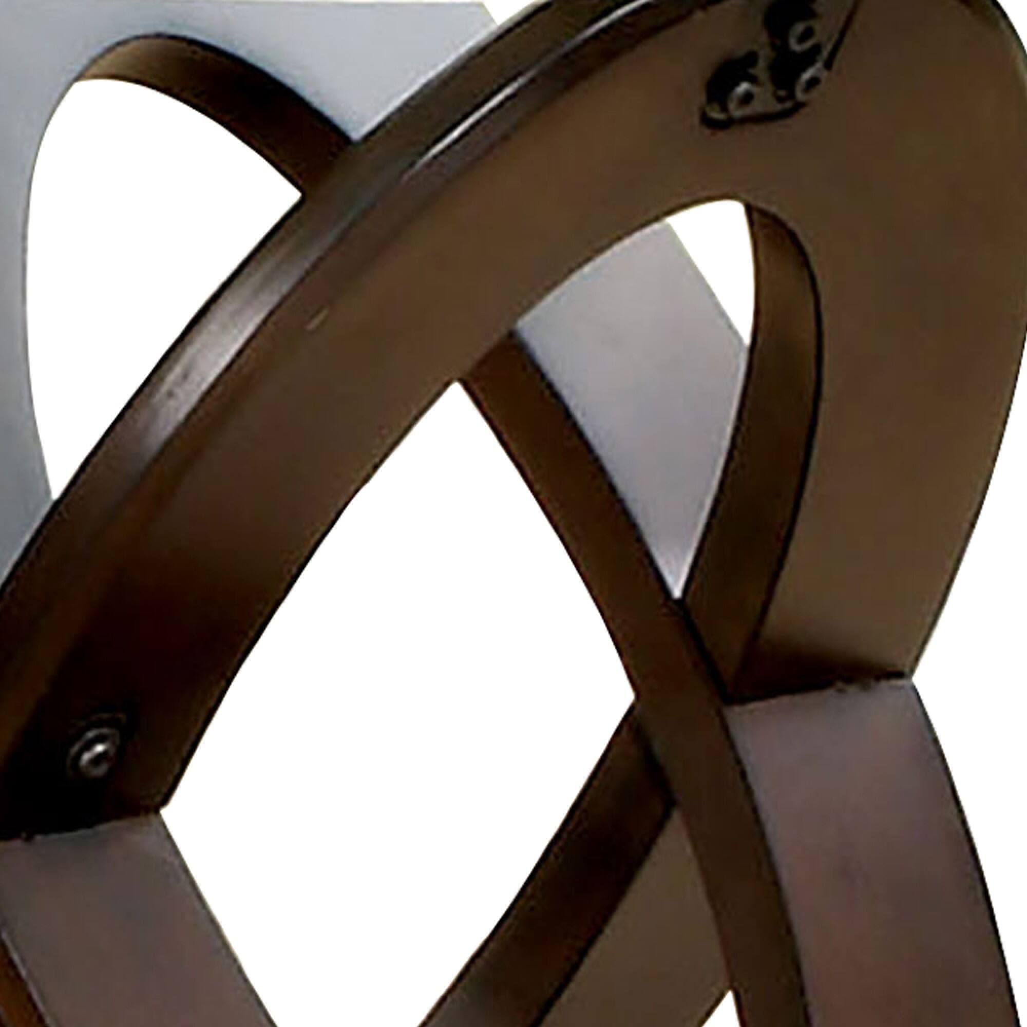 Alt View 1. Manhattan Lane - Cross Oval Base End Table with Round Glass Top - Brown and Clear.