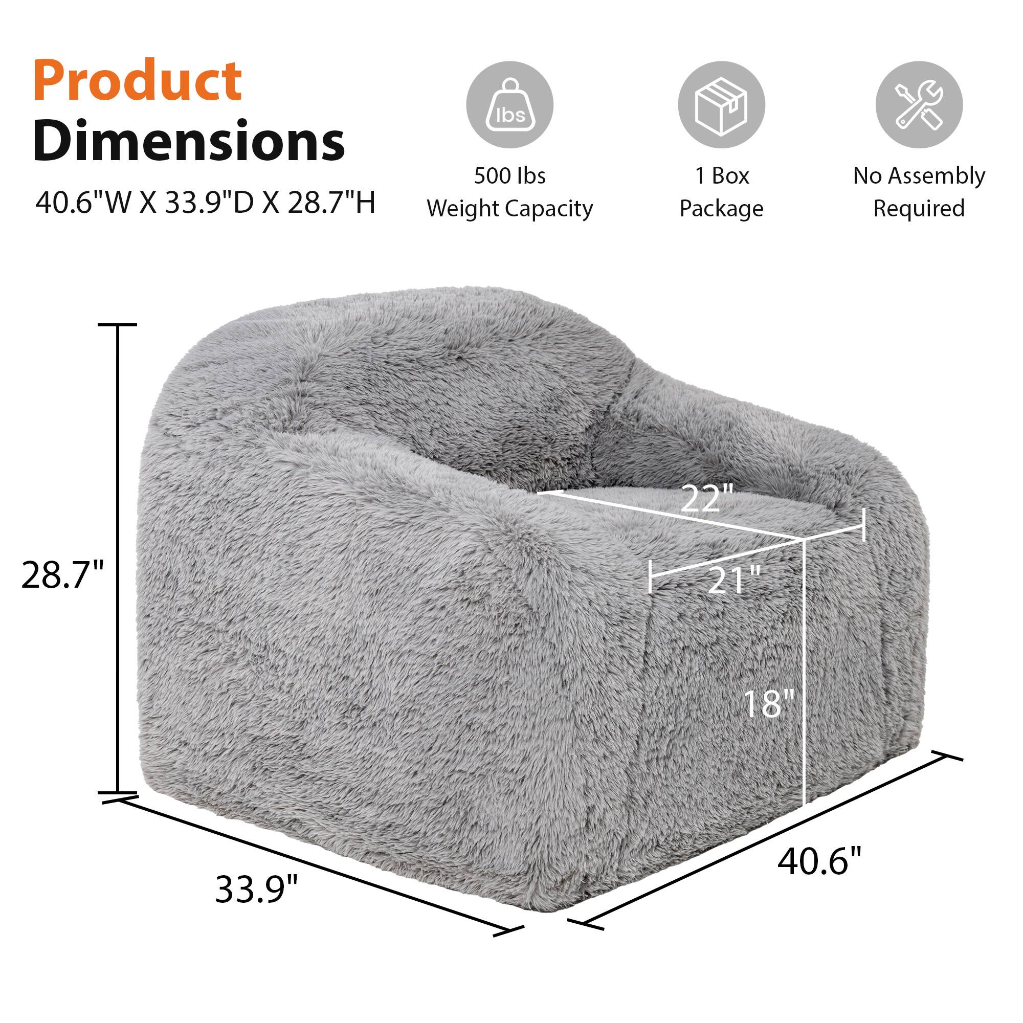 Product Dimensions: 40.6"W X 33.9"D X 28.7"H  
Weight Capacity: 500 lbs  
1 Box Package  
No Assembly Required