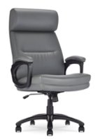 Serta - Comfort Big and Tall Modern Bonded Leather Executive Office Chair - Gray - Front_Zoom