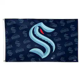 WinCraft - Seattle Kraken 3' x 5' Single-Sided Deluxe Game Day Team Flag - Multicolor