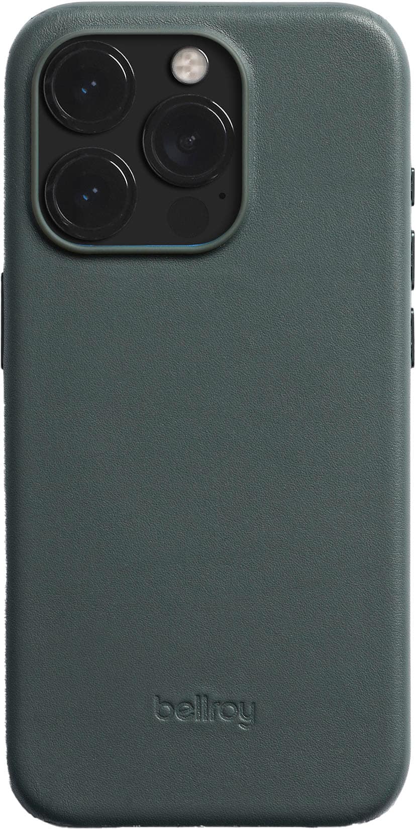 Front. Bellroy - iPhone 15 Pro Leather Phone Case - Everglade.