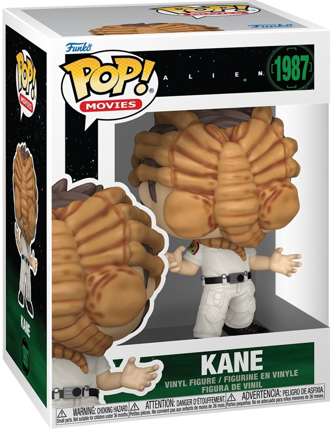 Funko POP! Movies  
Alien [1987]  
Kane  

Vinyl Figure / Figurine en Vinyle / Figura de Vinil  
Peligro de Asfixia. D'Touffement.  
Advertencia: No es adecuado para niños menores de 36 meses.  
Danger: Choking Hazard. Not suitable for children under 36 months.  
Attention: Danger d'étouffement. Ne convient pas aux enfants de moins de 36 mois.  

WARNING: CHOKING HAZARD. Small parts. Not suitable for children under 36 months.  
Petites pièces. Ne convient pas aux enfants de moins de 36 mois.