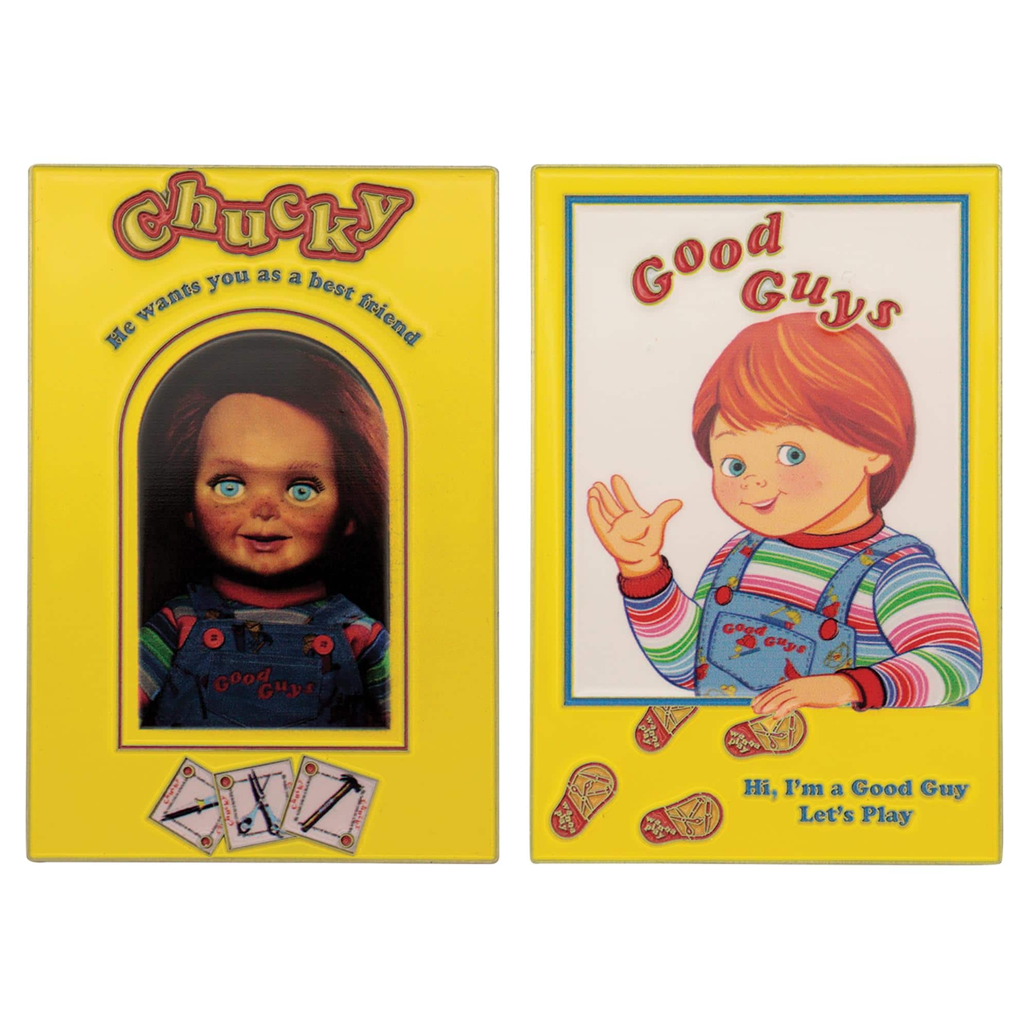 Fanattik - Child's Play Chucky Limited Edition Embossed Metal Ingot and Spell Card Set - Gold