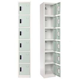 AdirOffice - Storage Locker 629-Series 72" H 6-Tier Steel Digital Lock 6-Shelf Locker - Misty Green