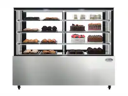 Koolmore - 71 in. Refrigerated Bakery Display Case for Cakes, Frame, 30 cu. ft. RBD30C - Stainless Steel