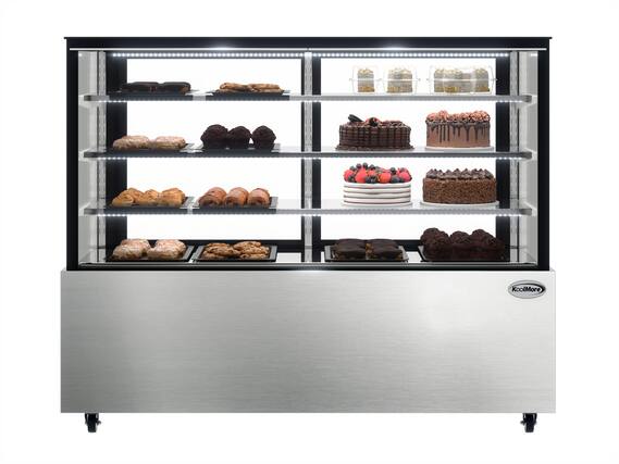Front. Koolmore - 71 in. Refrigerated Bakery Display Case for Cakes, Stainless Steel Frame, 30 cu. ft. RBD30C. - Stainless-Steel.