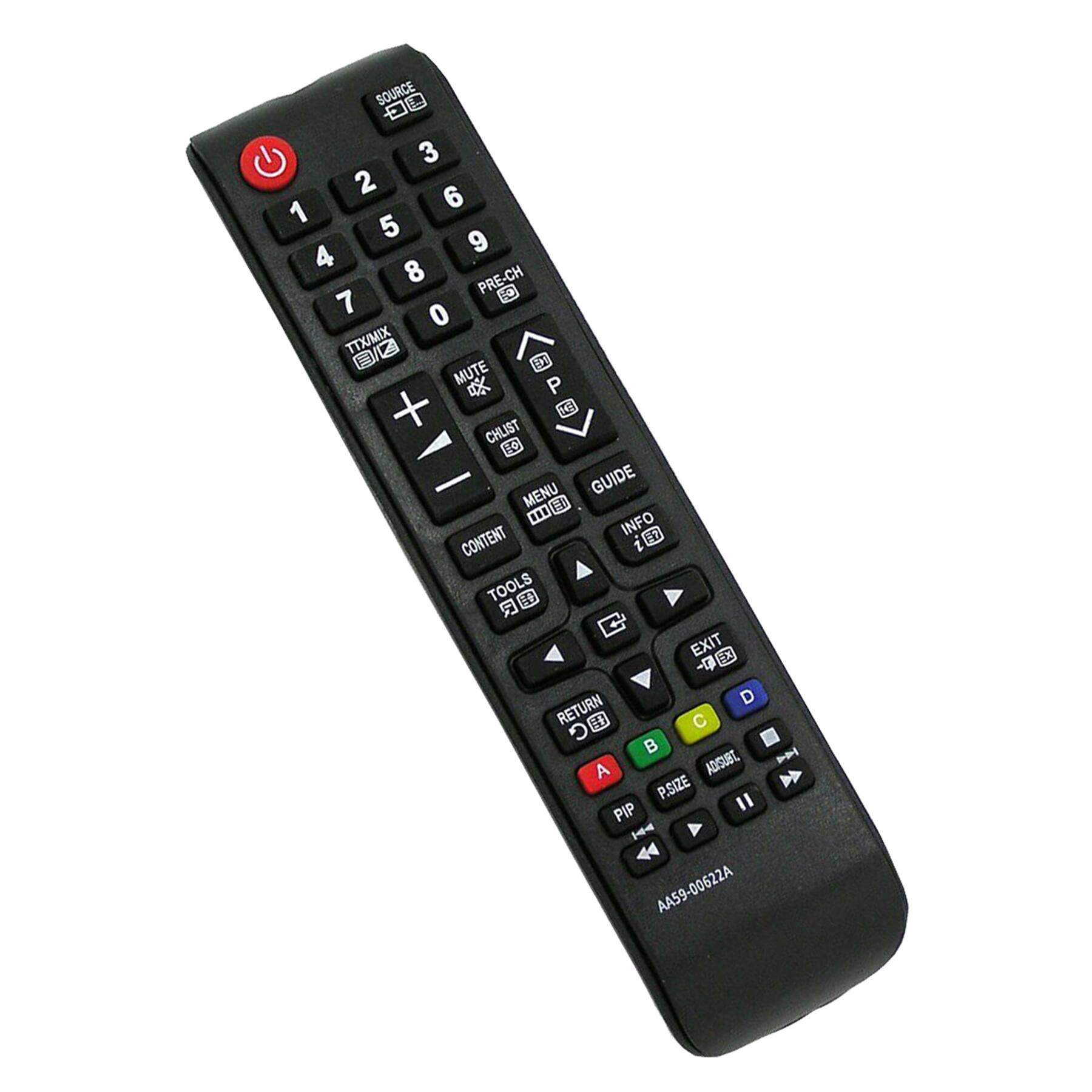 SOURCE  
1 2 3 4 5 6 7 8 9 0  
PRE-CH  
TTX/MIX  
MUTE  
CHLIST  
GUIDE  
INFO  
TOOLS  
EXIT  
RETURN  
ADJUST  
PIP  
P.SIZE  
AA59-00622A