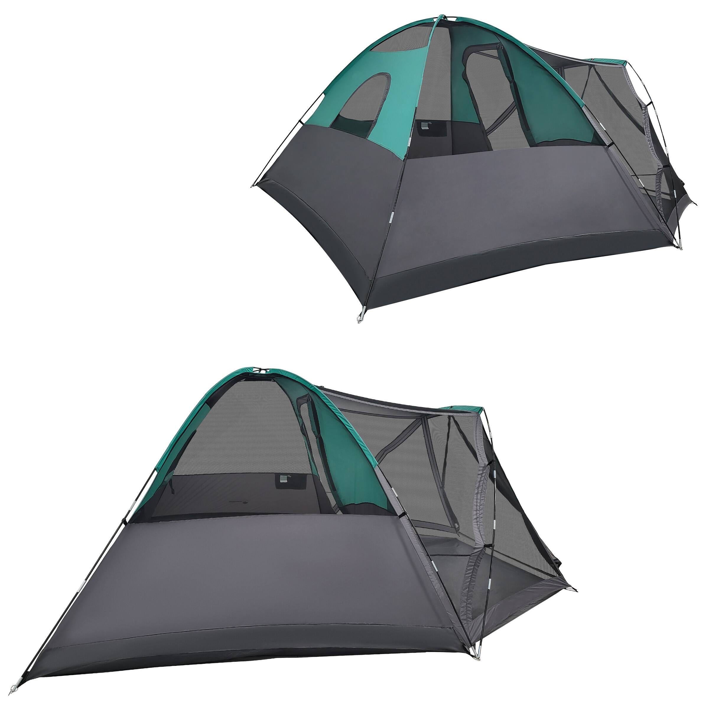 Alt View 5. Wakeman - 6 Man Tent with Screen Room - Teal.