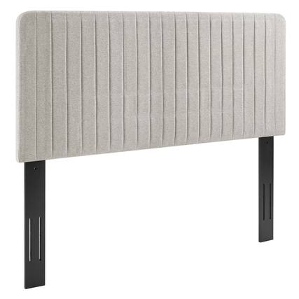 Front. Modway - Milenna Channel Tufted Upholstered Fabric King/California King Headboard by Modway - Oatmeal.