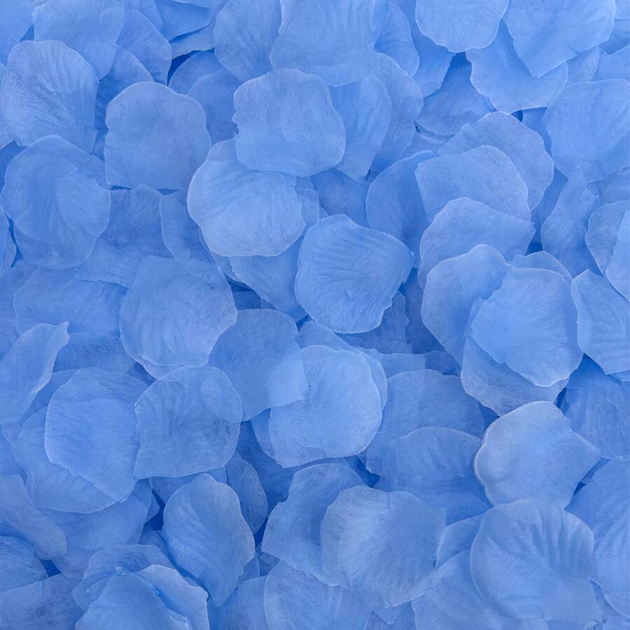 OWLKELA 1200 Pieces Rose Petals, Artificial Rose Flowers No-Taste Emulation Rose Petals For Romantic Scenes Wedding Anniversary, Birthday, Confession Decoration, Waterproof And Do Not Fade (Blue