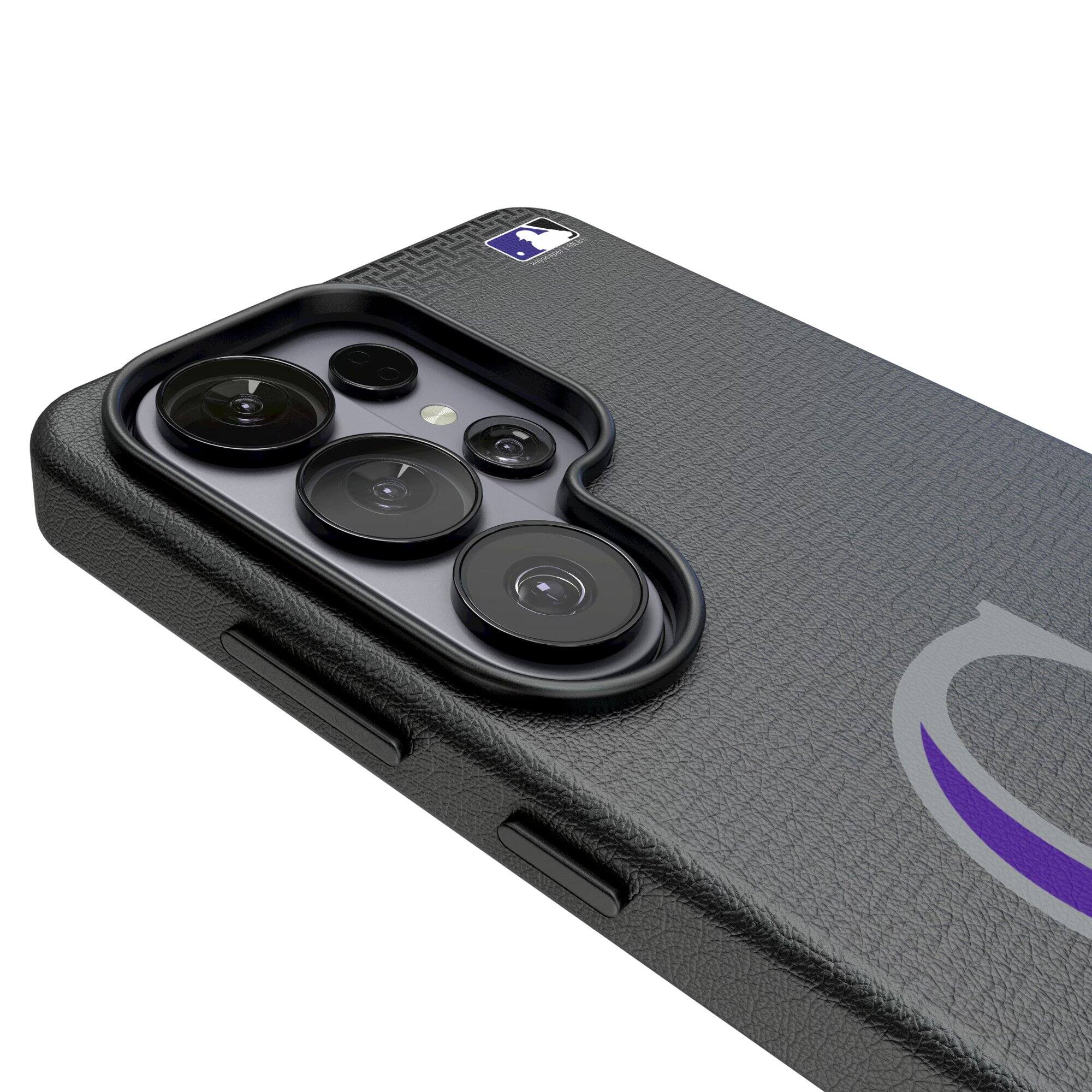 Alt View 2. Keyscaper - Colorado Rockies Linen Galaxy Magnetic Bump Case - S25 Ultra - Black.
