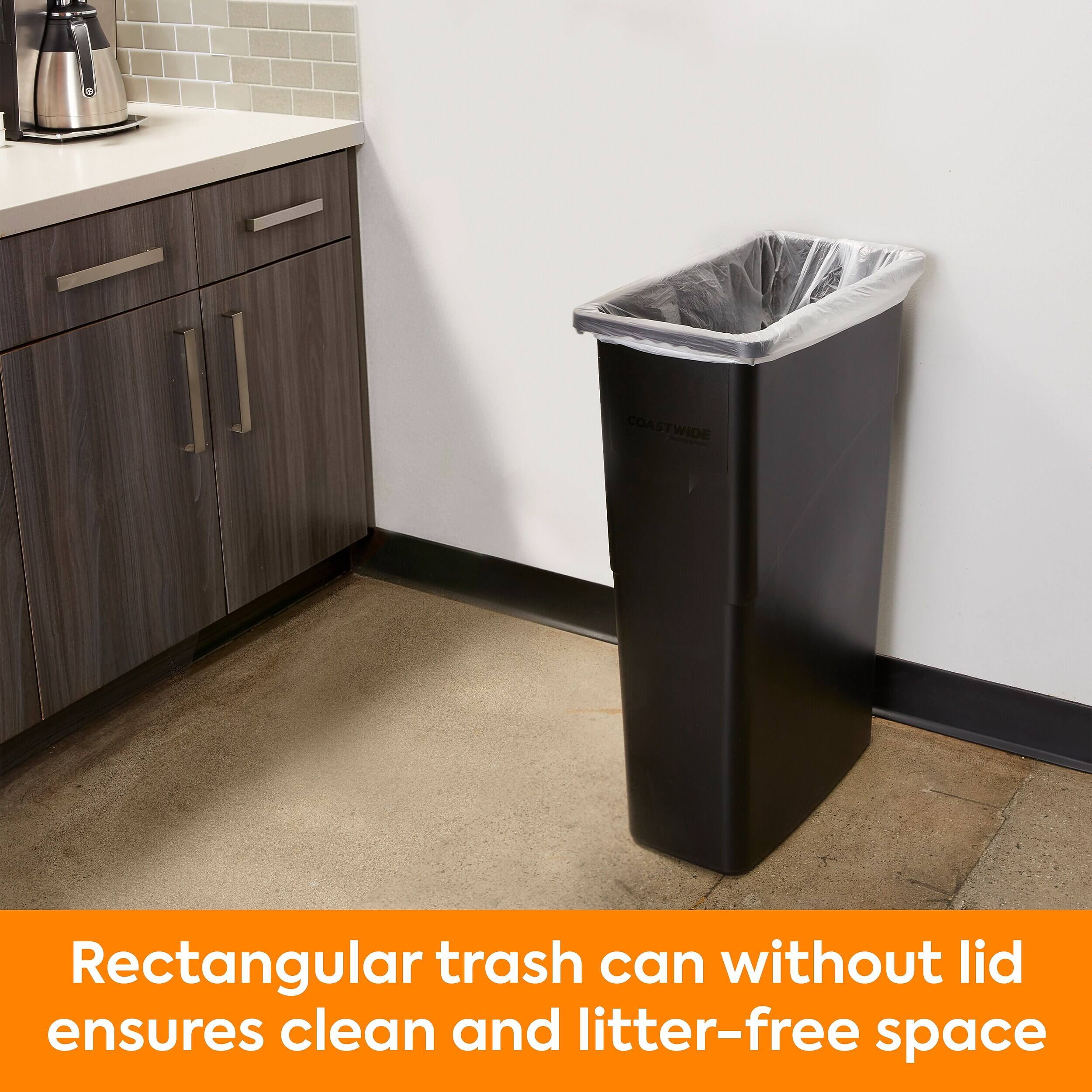 Rectangular trash can without lid ensures clean and litter-free space