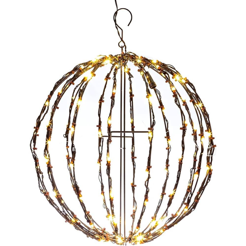 RTMB - 12" Warm LED Christmas Light Ball, Indoor/Outdoor, Waterproof w/ Timer