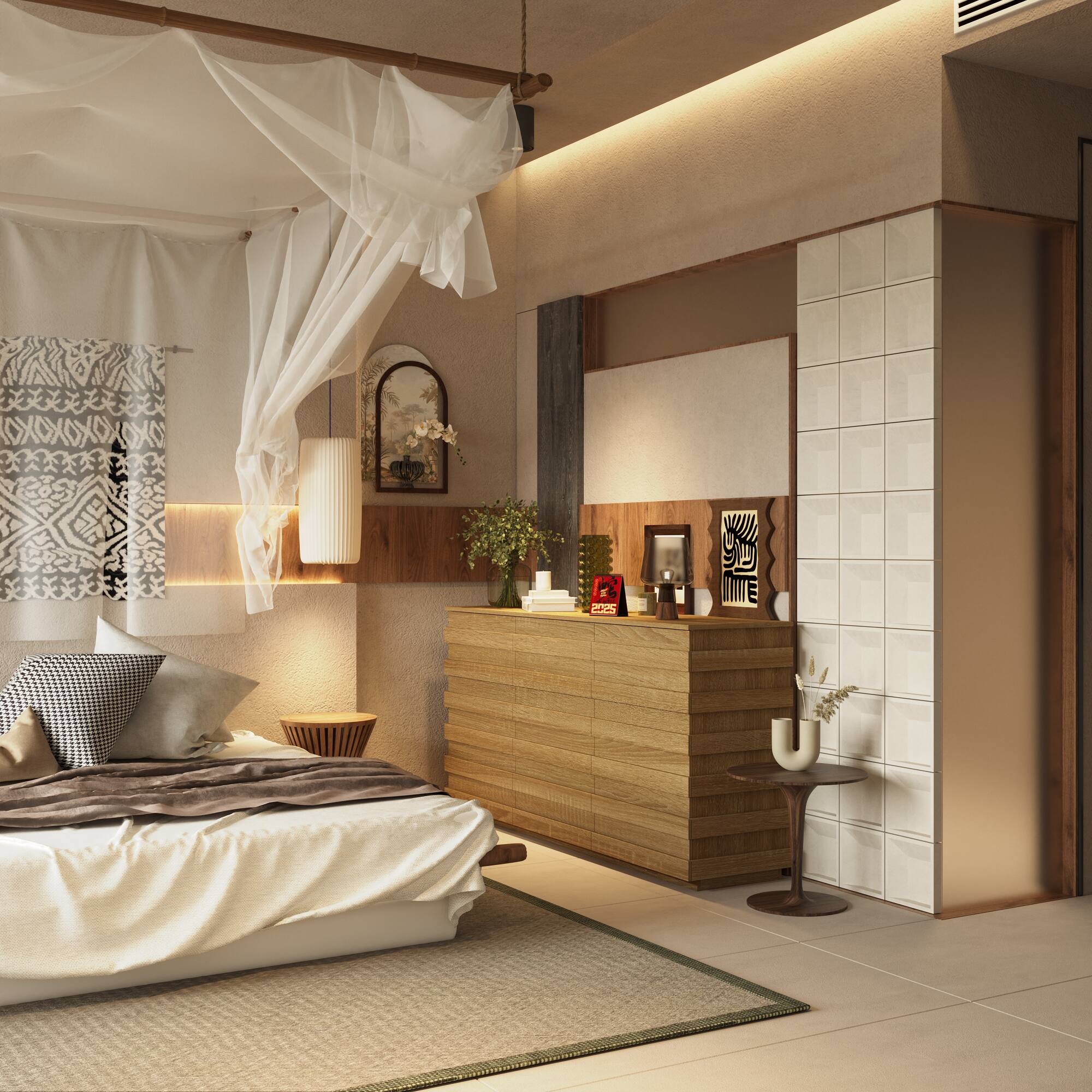 Alt View 6. FUFU & GAGA - FUFU&GAGA 9 - Drawer Horizontal Dresser with Japandi - Inspired Design - Wooden.