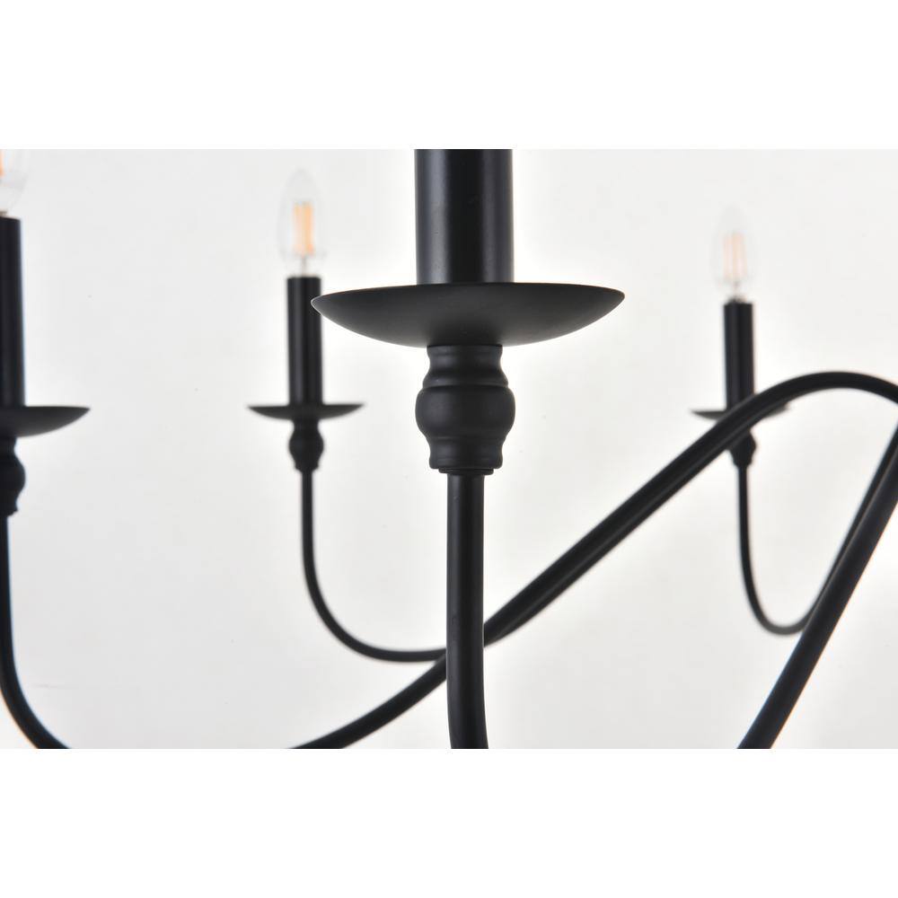Back. Living District - Rohan 8 light Matte Black Pendant - Matte Black.