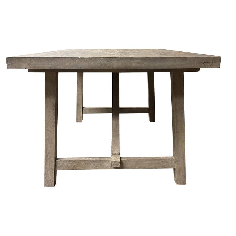 Back. AmeriHome - AmeriHome Trestle Farm House Mango Wood 58 in. Dining Table - Grey - Gray.