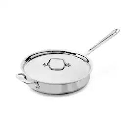 All Clad - All-Clad 3qt Stainless Steel Saute Pan, 3-Ply Bonded Cookware - Silver