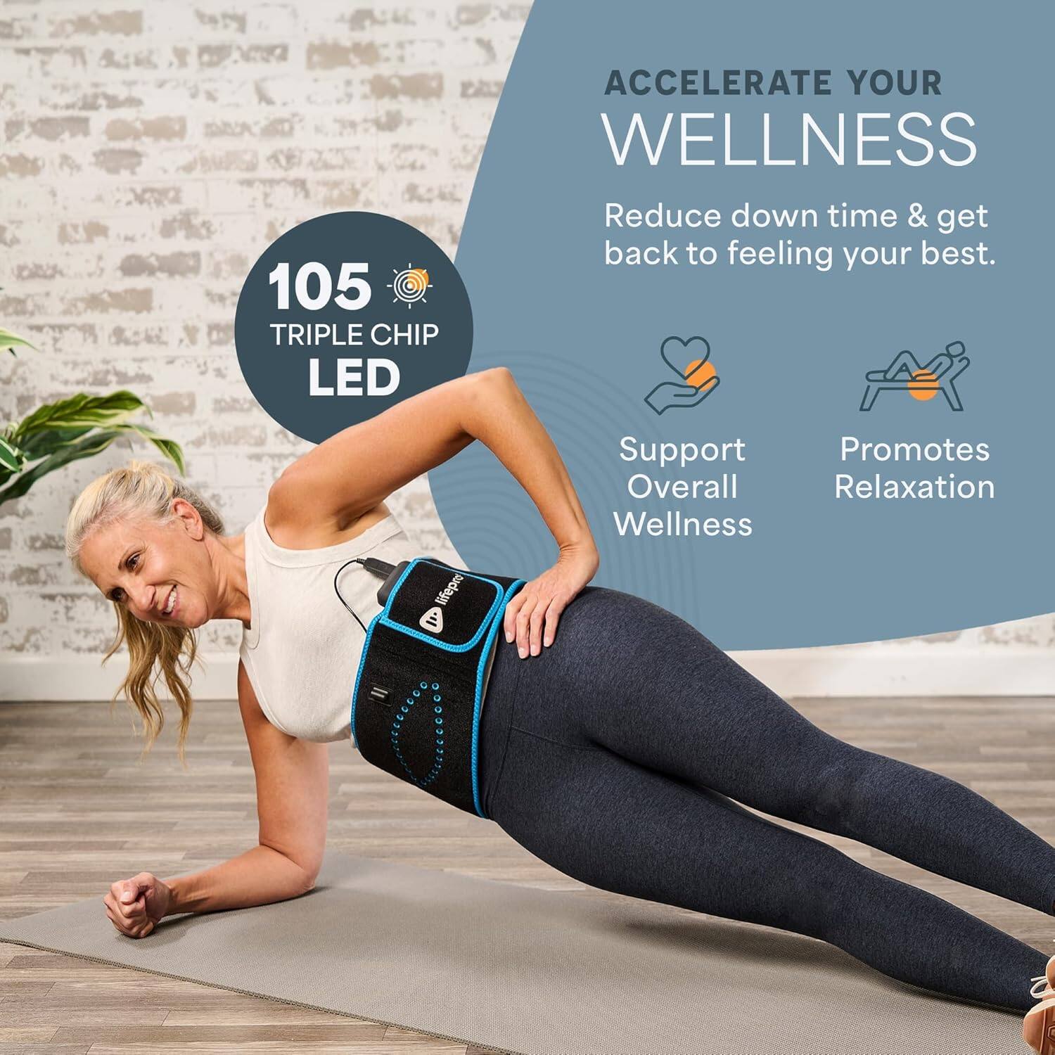 105 TRIPLE CHIP LED  
ACCELERATE YOUR WELLNESS  
Reduce down time & get back to feeling your best.  
Support Overall Wellness  
Promotes Relaxation