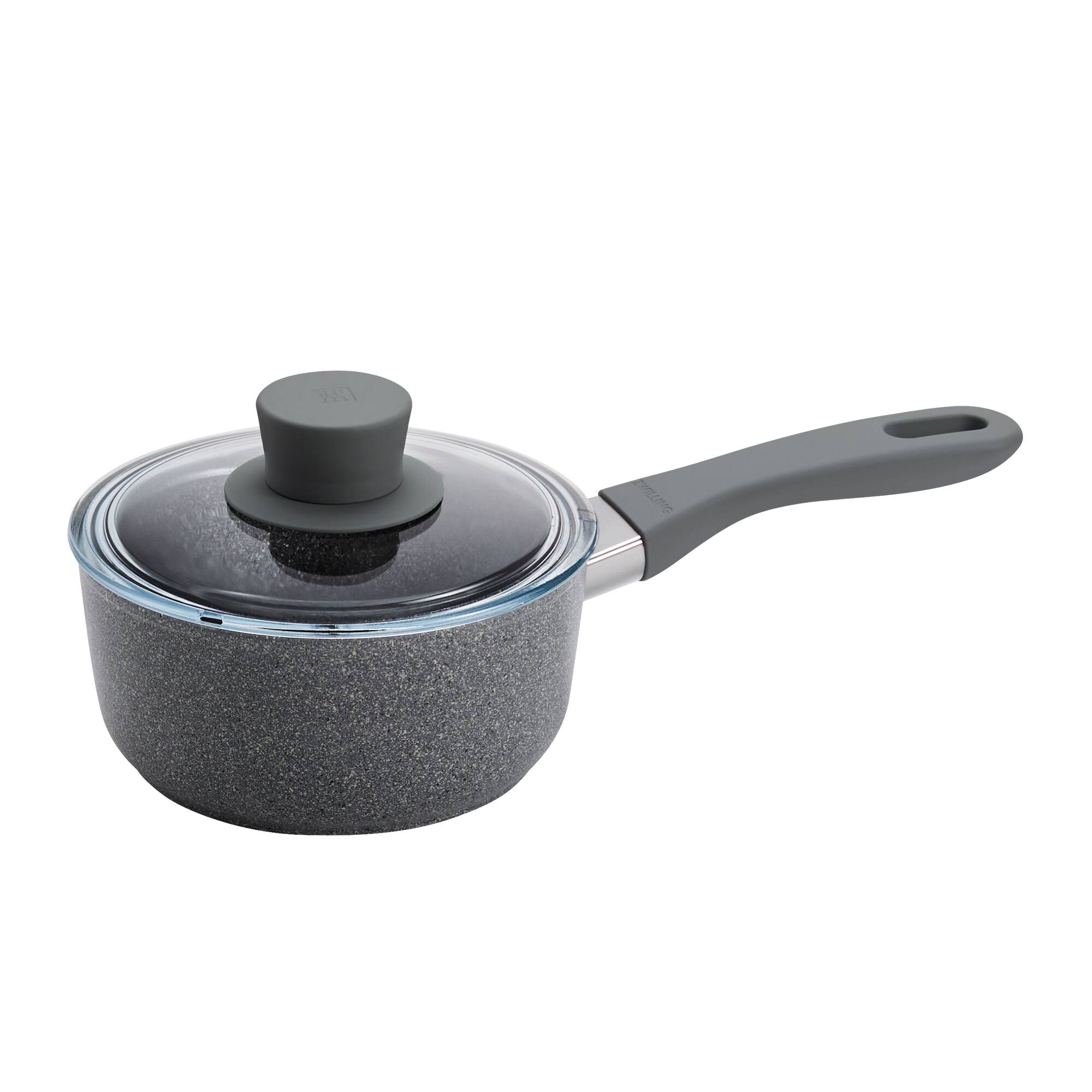 Front. ZWILLING - ZWILLING Parma Plus Ceramic 1.5-qt Aluminum Ceramic Nonstick Saucepan with Lid - Grey.