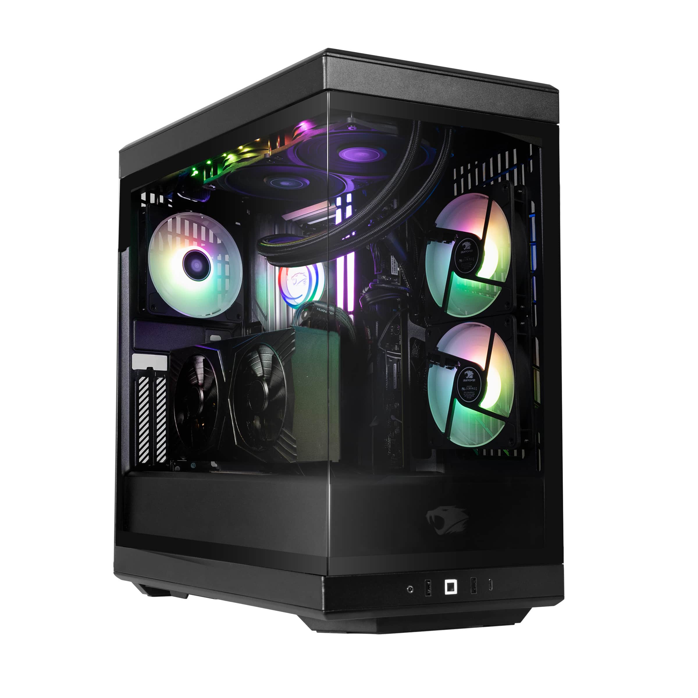 Alt View Zoom 3. iBUYPOWER - Y40 PRO Gaming Desktop PC - AMD Ryzen 7 9700X, NVIDIA GeForce RTX 5070Ti 16GB, 32GB DDR5 RGB,1TB SSD - Black.