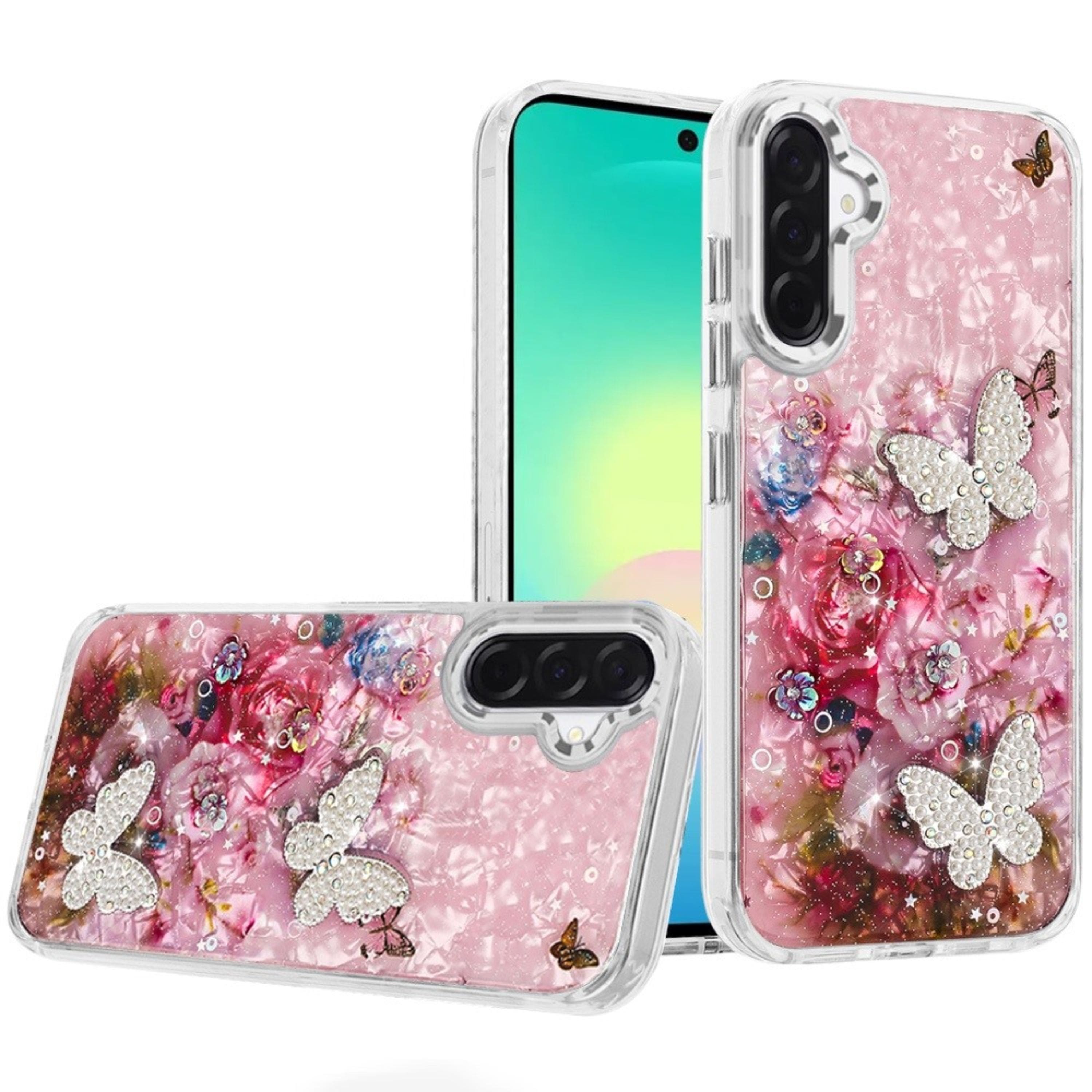 Kitcheniva - Epoxy Glitter With 3D Beaded Butterflies Plus Tempered Glass For Samsung A27 5G 2 - Multicolor price history on PriceWatchPro