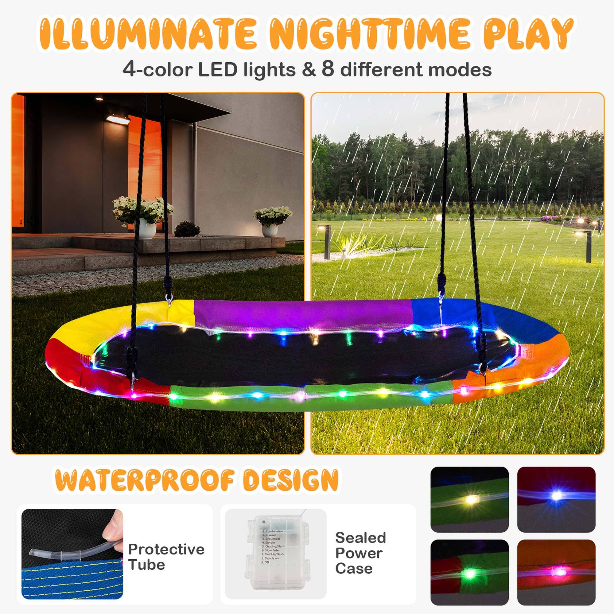 ILLUMINATE NIGHTTIME PLAY  
4-color LED lights & 8 different modes  

WATERPROOF DESIGN  
Protective Tube  
Sealed Power Case