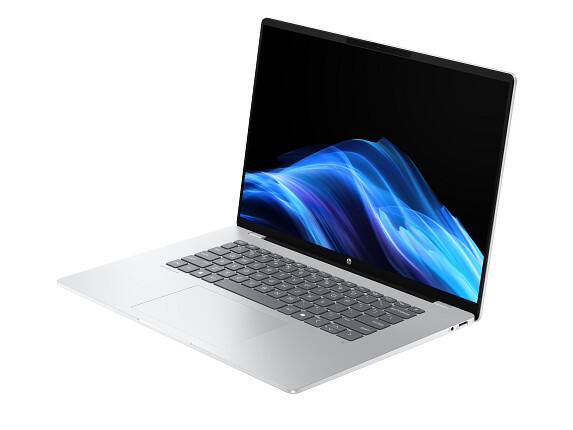 Angle. HP - HP OmniBook 5 Laptop Computer 16" 2K Snapdragon X 16 GB memory;512 GB SSD - Glacier silver aluminum.
