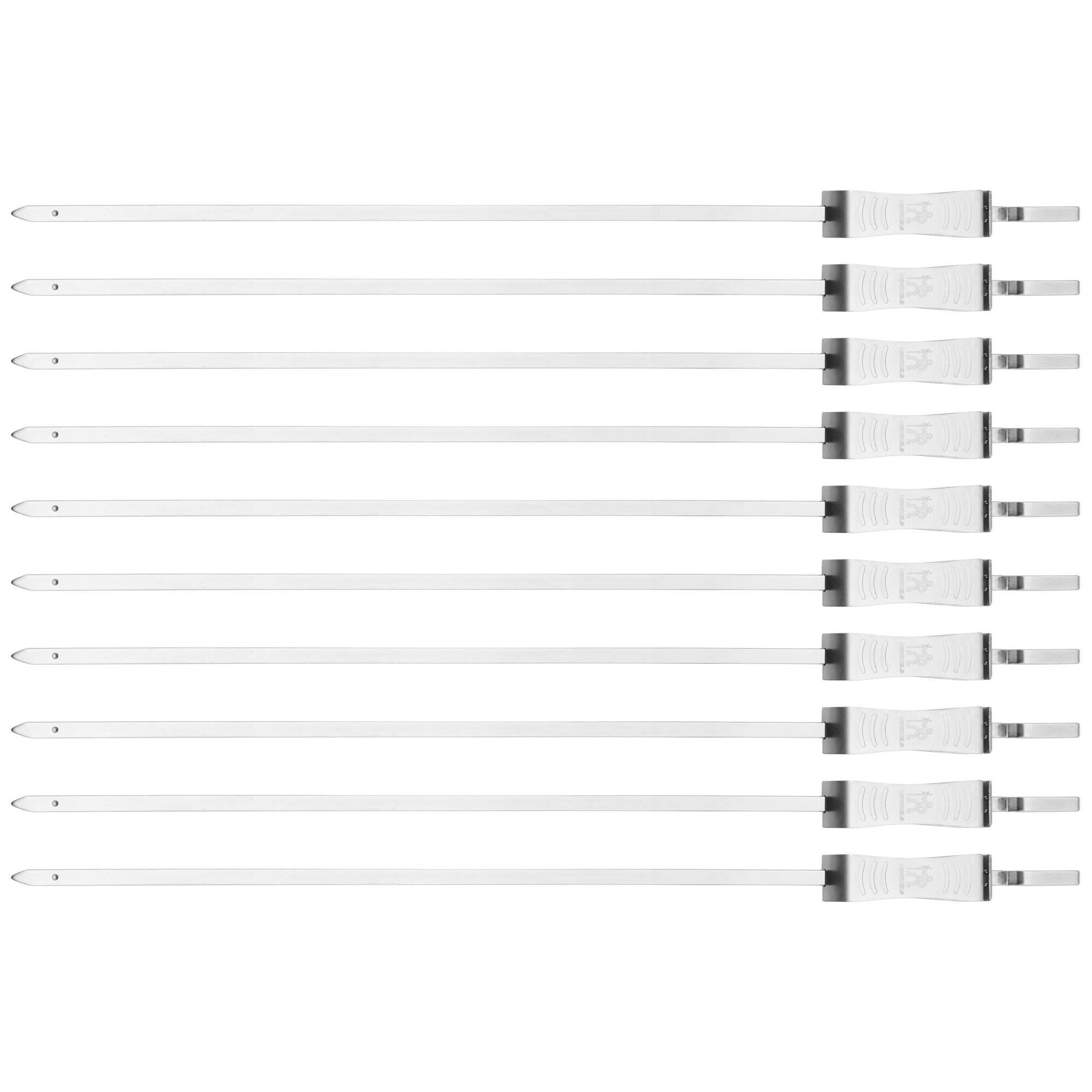 Front. Henckels - Henckels BBQ 10-pc Stainless Steel Skewer Set - Stainless Steel.
