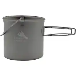 TOAKS - Titanium 1100ml Pot with Bail Handle POT-1100-BH Outdoor Camping Cup Bowl - Silver