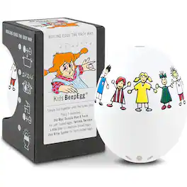 BrainStream - Kids BeepEgg Musical Egg Timer & Kitchen Timer for Soft Medium Hard-Boiled Eggs - White