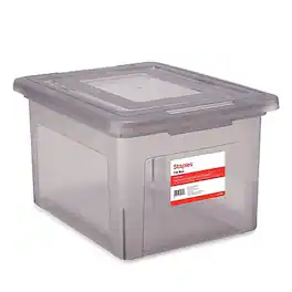 Staples - File Box Plastic File Box Snap, Letter/Legal Size, (140170/140160) - Frost Gray