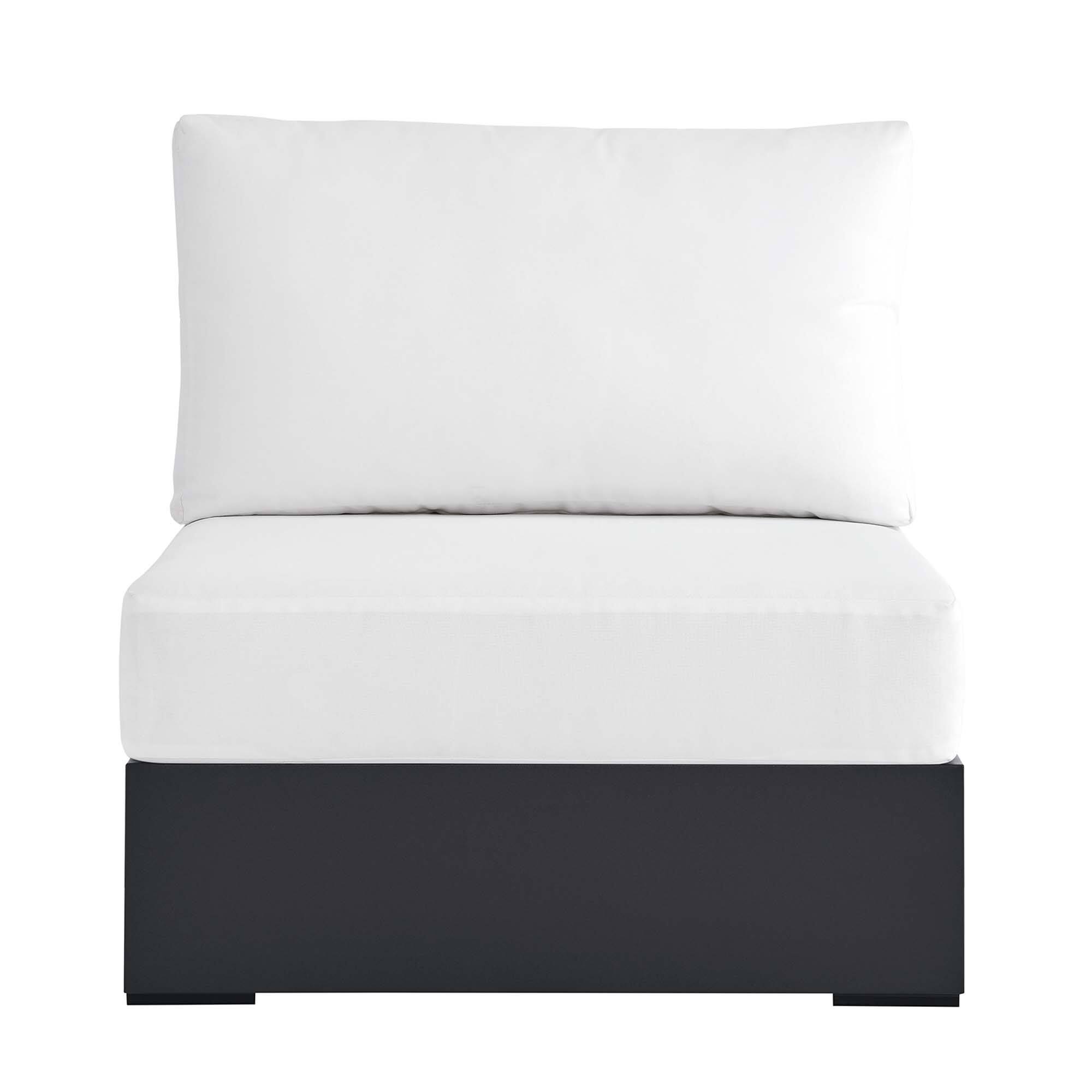 Alt View 4. Modway - Tahoe Outdoor Patio Powder-Coated Aluminum Modular Armless Chair by Modway - Gray White.