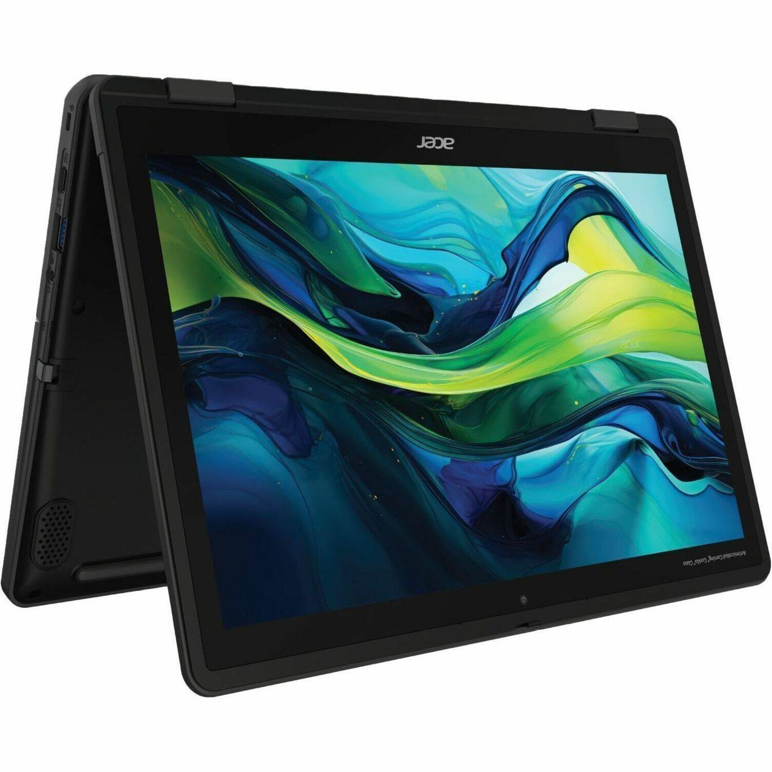 Alt View 16. Acer - TravelMate B3 Spin 12 TMB312R-31 2-in-1 12.2" IPS LCD 1920 x 1200 (WUXGA) Touch Screen Laptop - Intel N-Series -128 eMMC - Black.