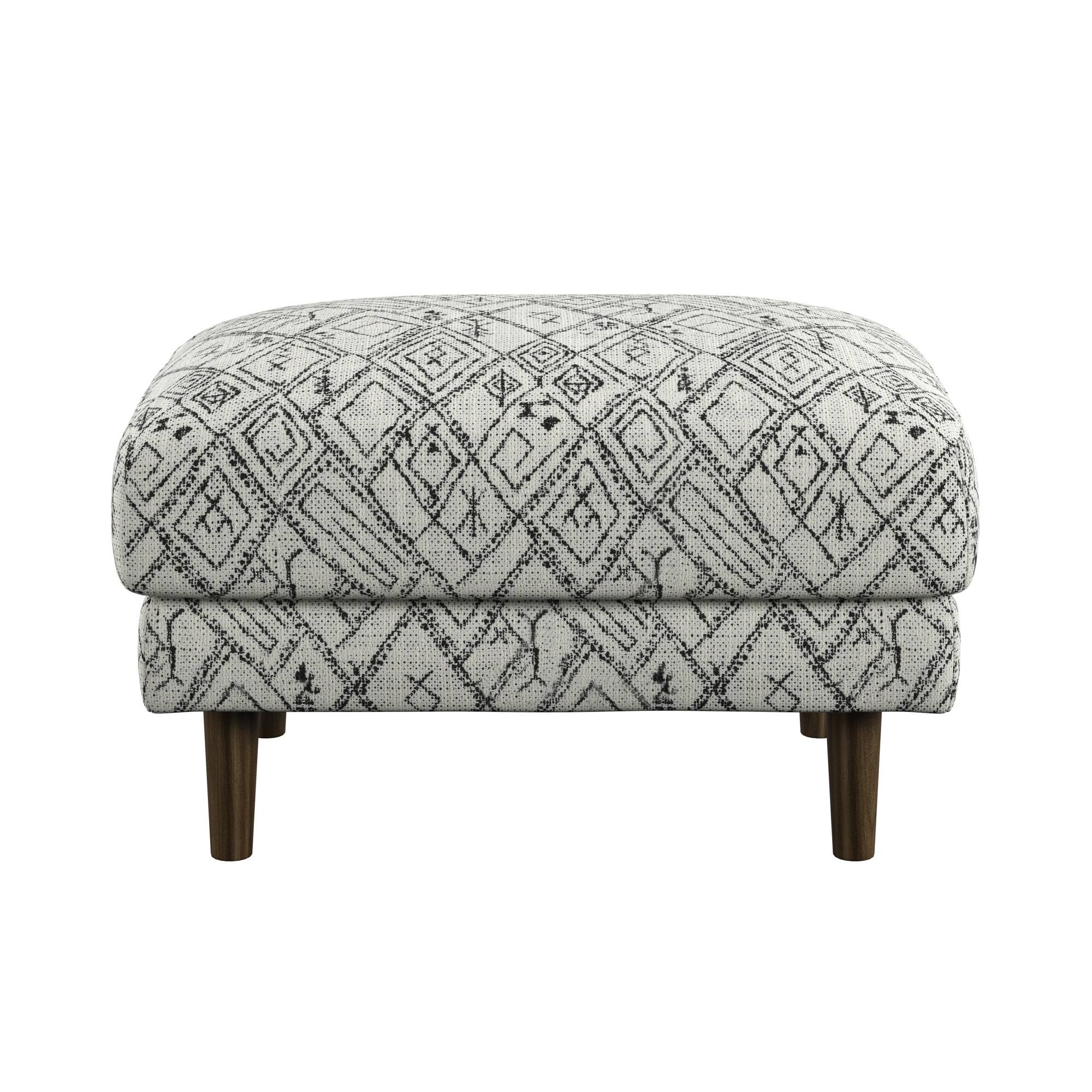 Left. Tiramisubest - Black Abstract Ottoman - Black.