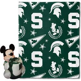 Northwest - Michigan State Spartans Mickey Hugger Pillow & Silk Touch Throw Set - Multicolor